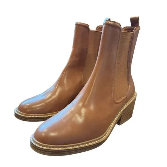 Revolve STEVEN by Steve Madden Cabell Chelsea Bootie Leather Ankle Boots NWOT