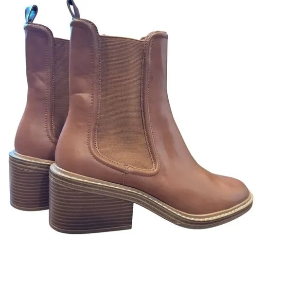 Revolve STEVEN by Steve Madden Cabell Chelsea Bootie Leather Ankle Boots NWOT