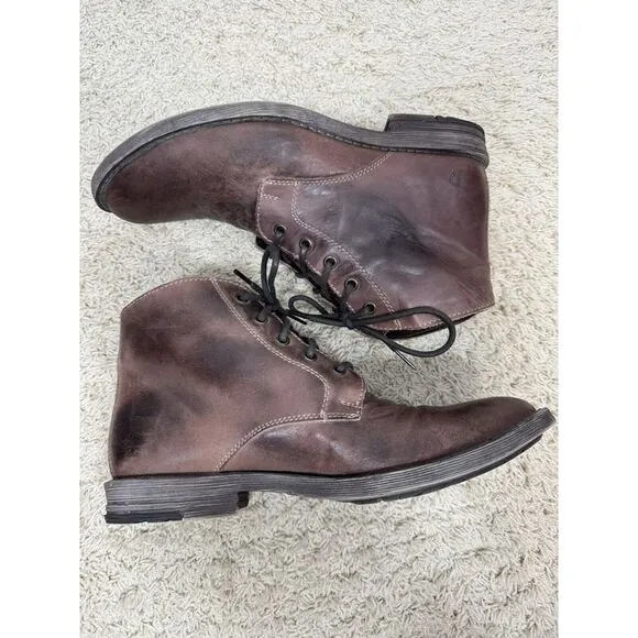 ROAN By‎ Bedstu Men's Distressed Brown Hoover Boots Size 10 Non Slip Lace Up