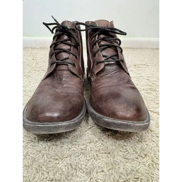 ROAN By‎ Bedstu Men's Distressed Brown Hoover Boots Size 10 Non Slip Lace Up