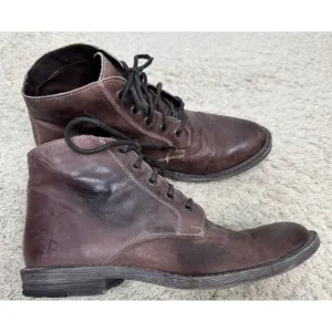 ROAN By‎ Bedstu Men's Distressed Brown Hoover Boots Size 10 Non Slip Lace Up