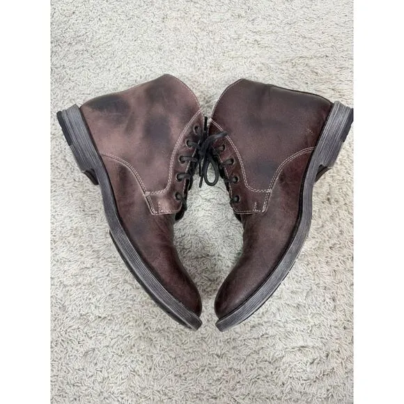 ROAN By‎ Bedstu Men's Distressed Brown Hoover Boots Size 10 Non Slip Lace Up