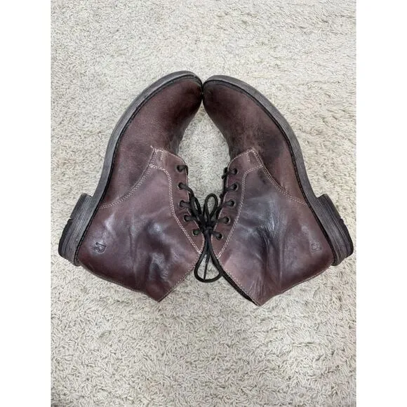 ROAN By‎ Bedstu Men's Distressed Brown Hoover Boots Size 10 Non Slip Lace Up