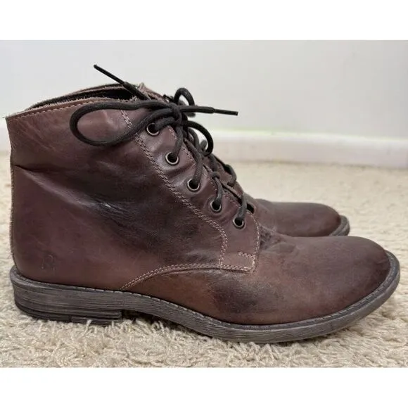 ROAN By‎ Bedstu Men's Distressed Brown Hoover Boots Size 10 Non Slip Lace Up