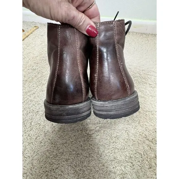 ROAN By‎ Bedstu Men's Distressed Brown Hoover Boots Size 10 Non Slip Lace Up