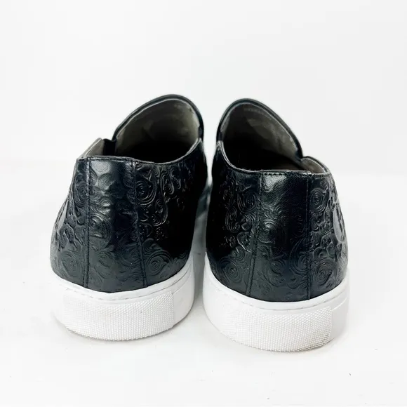 Robert Graham Calvert Sneakers Black Embossed Skull Leather Slip On Mens size 12