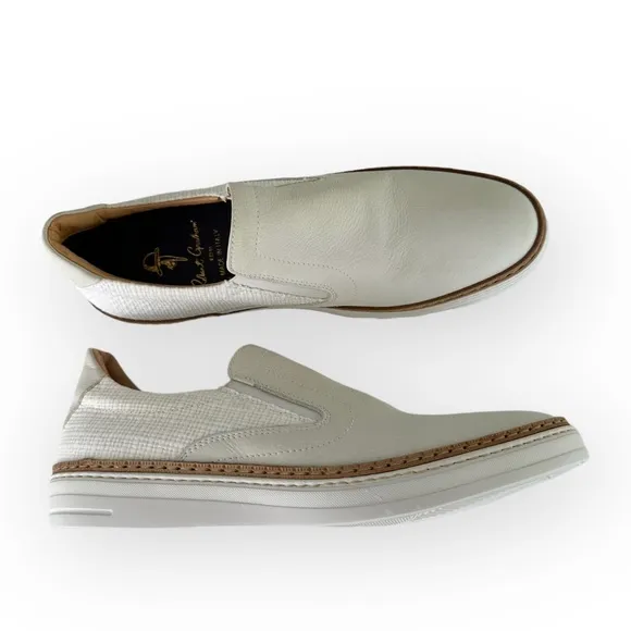 Robert Graham • Hanover Leather Linen Slip On Sneakers