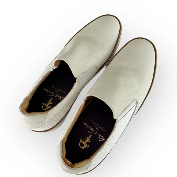 Robert Graham • Hanover Leather Linen Slip On Sneakers