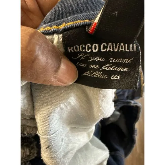 Roberto Cavalli‎ Mens Jeans Size 38 Blue Rocco Denim Bootcut Dark Wash Vintage
