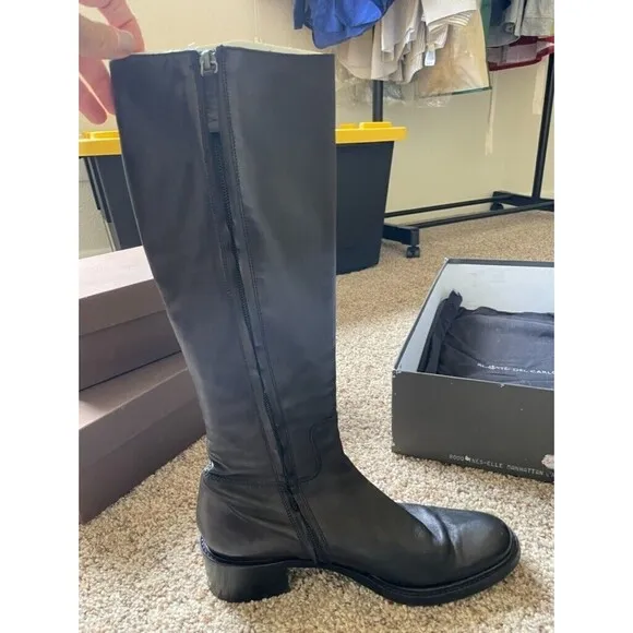 Roberto Del Carlo Black size 38.5 Leather Boots 2” heel