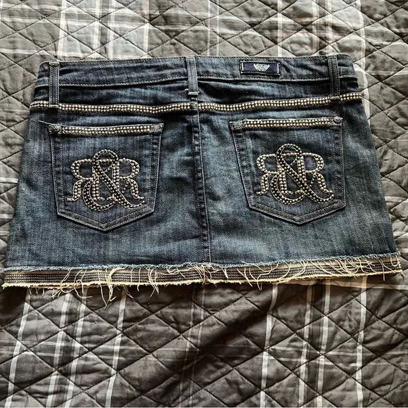 Rock&amp; Republic Mini Jean Skirt Sz 29 12” NWOT