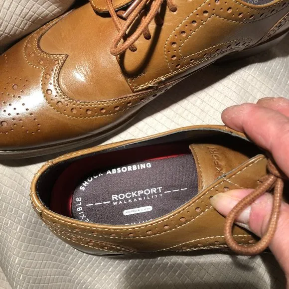 Rockport Men brown lace-up leather shoes, 8.5
