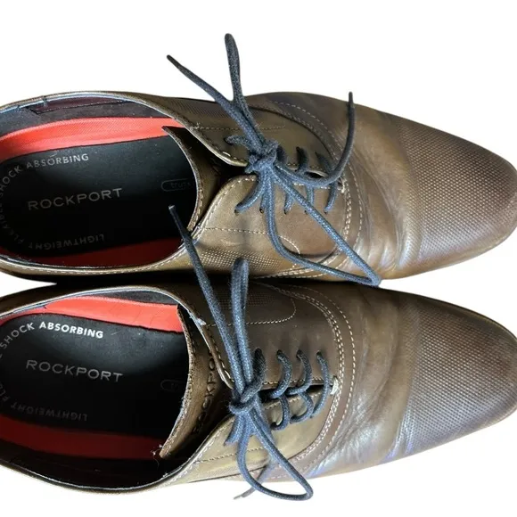 Rockport Men's Brown Leather Trutech Casual Sneakers Size 9