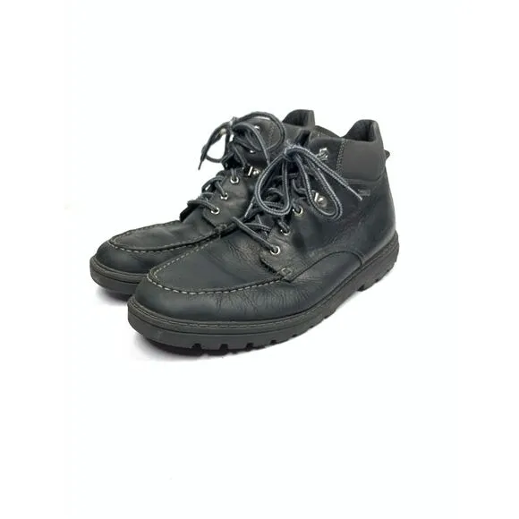 Rockport Weather or Not Moc Toe Waterproof Boots BLACK Laces Mens Size 11