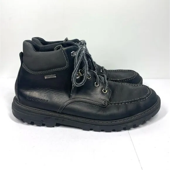 Rockport Weather or Not Moc Toe Waterproof Boots BLACK Laces Mens Size 11