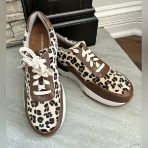 Rockport Works Pulse Tech EH Composite Toe Leopard Print Shoes Women Sz 7.5W NEW