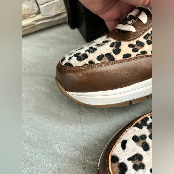 Rockport Works Pulse Tech EH Composite Toe Leopard Print Shoes Women Sz 7.5W NEW