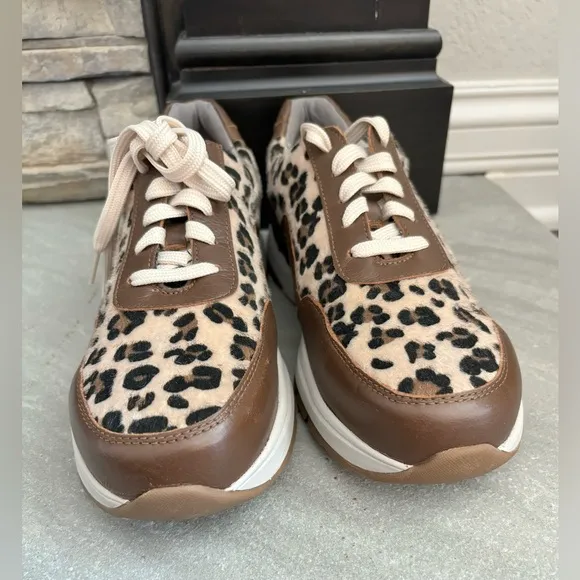 Rockport Works Pulse Tech EH Composite Toe Leopard Print Shoes Women Sz 7.5W NEW