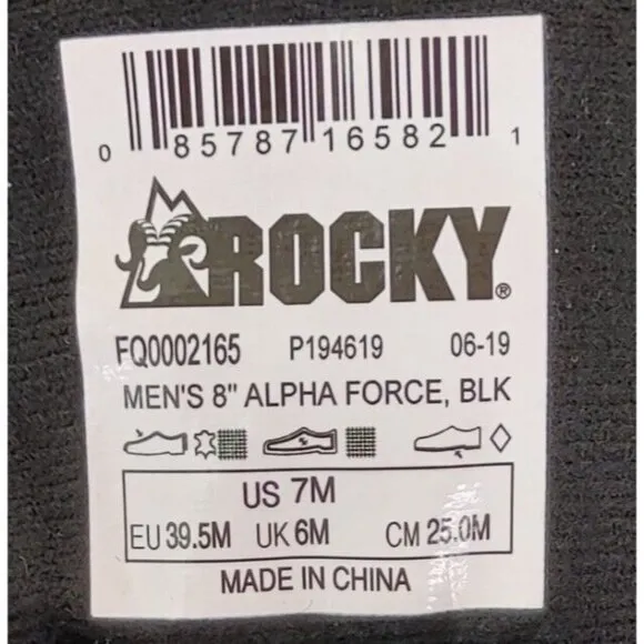Rocky 8&quot; Alpha Force Waterproof Public Service / Tactical Unisex 7 Men /…