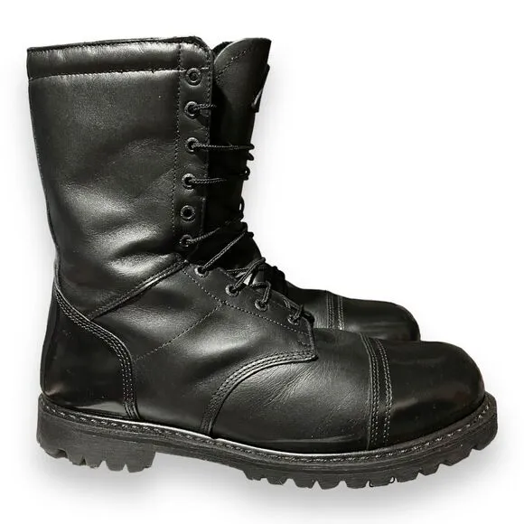 Rocky Boots Mens 14 Black Leather Paraboot  10&quot; Jump Zip Insulated Waterproof