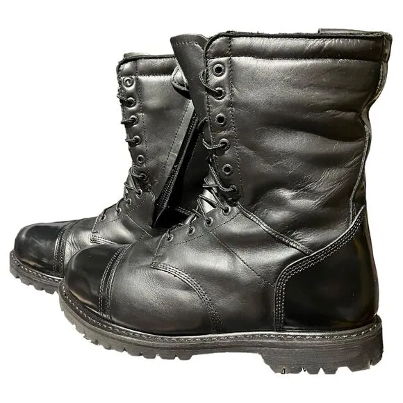 Rocky Boots Mens 14 Black Leather Paraboot  10&quot; Jump Zip Insulated Waterproof
