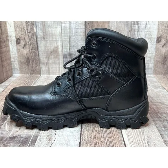 Rocky FQ0002167 Alpha Force Waterproof Public Service 6&quot; Black Leather Boots 7.5