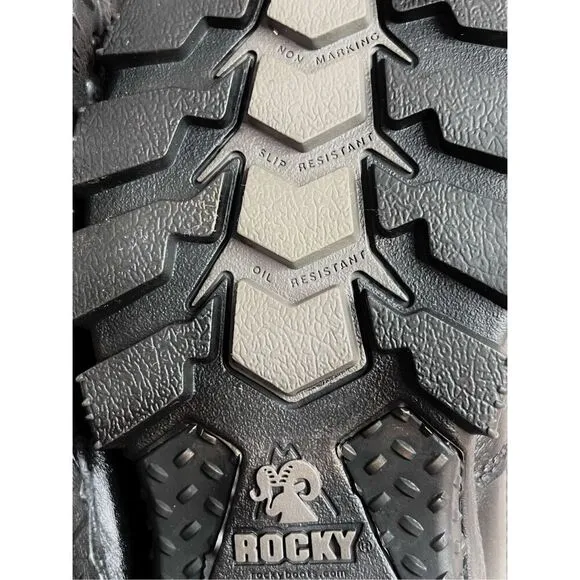Rocky FQ0002167 Alpha Force Waterproof Public Service 6&quot; Black Leather Boots 7.5