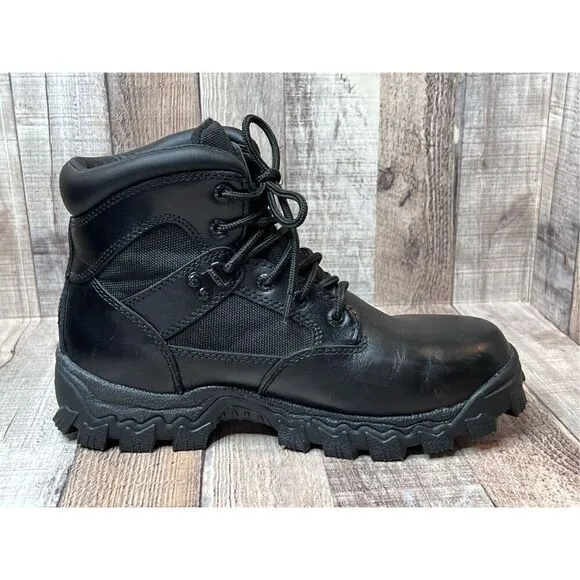 Rocky FQ0002167 Alpha Force Waterproof Public Service 6&quot; Black Leather Boots 7.5