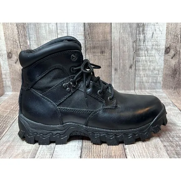Rocky FQ0002167 Alpha Force Waterproof Public Service 6&quot; Black Leather Boots 7.5