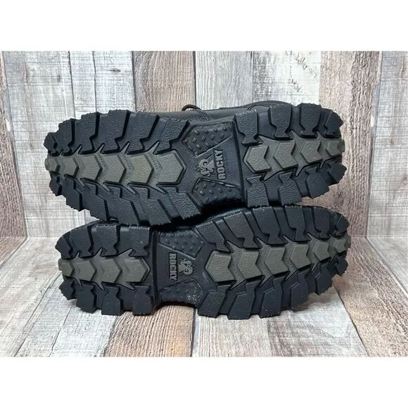 Rocky FQ0002167 Alpha Force Waterproof Public Service 6&quot; Black Leather Boots 7.5