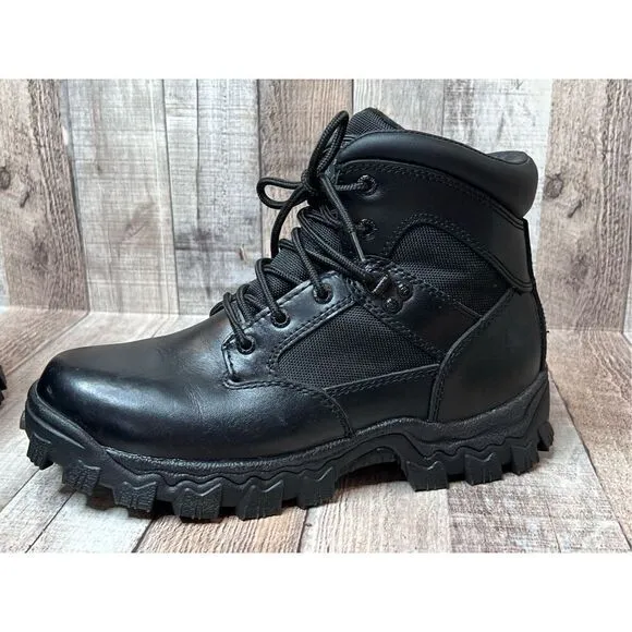 Rocky FQ0002167 Alpha Force Waterproof Public Service 6&quot; Black Leather Boots 7.5