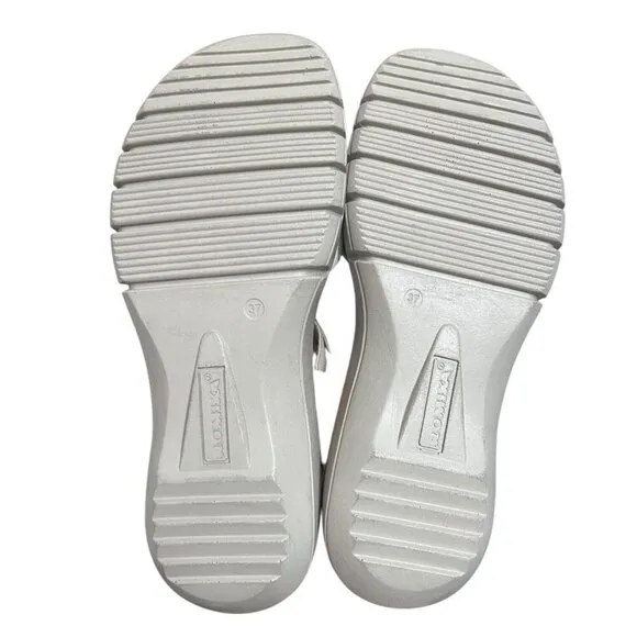 Romika Sandals Womens 6-6.5 EU 37 Leather Cream Brown Casual Slingback Comfy