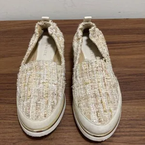 Ron White NWOT Sha-Nell Champagne Tweed Boucle Slip On Shoe. Size EU 38 US 7.5.