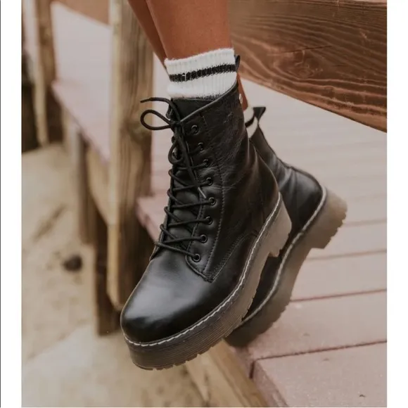 Roolee Elvis Platform Boots Black 39