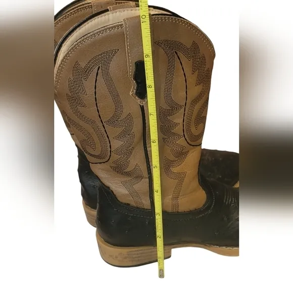Roper Kids Big Boy Bumps Western Faux Ostrich Cowboy Boots