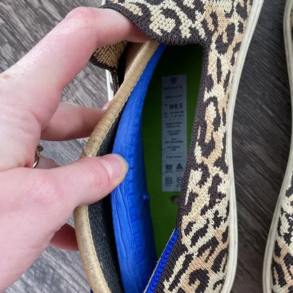 Rothys 8.5 Women’s The Desert Cat Leopard Print Slip On Sneakers