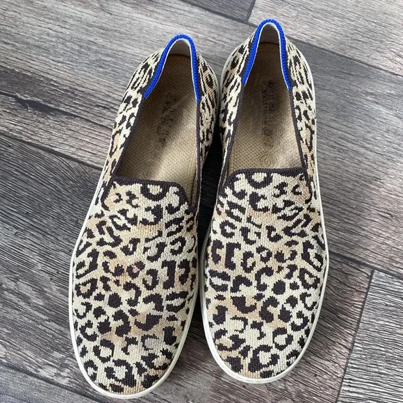 Rothys 8.5 Women’s The Desert Cat Leopard Print Slip On Sneakers
