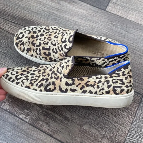 Rothys 8.5 Women’s The Desert Cat Leopard Print Slip On Sneakers