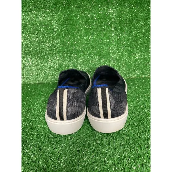 Rothy's Black Camo Slip On Sneakers Womens Size 9.5