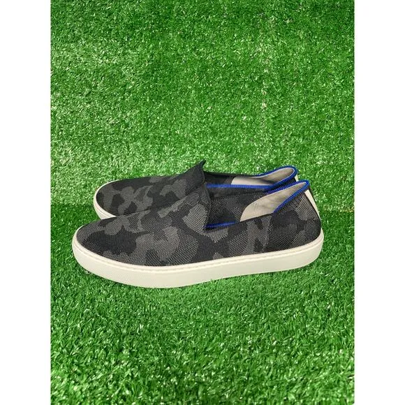 Rothy's Black Camo Slip On Sneakers Womens Size 9.5