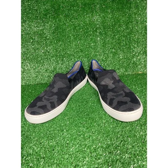 Rothy's Black Camo Slip On Sneakers Womens Size 9.5