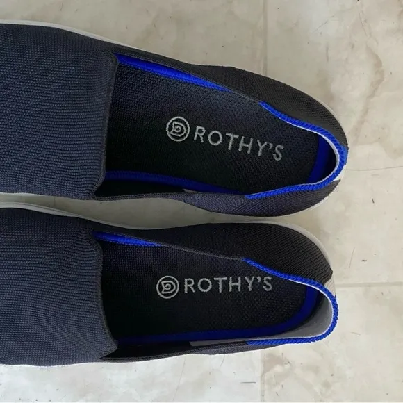 Rothy’s Black Knit Slip on Low Top Sneakers Flats Women's Size 10.5