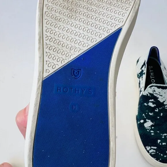 Rothy's Green Shibori slip on sneakers, Size 10