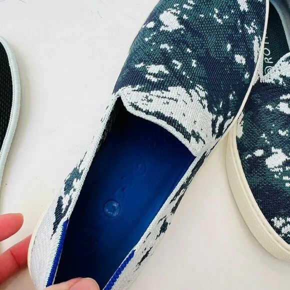Rothy's Green Shibori slip on sneakers, Size 10