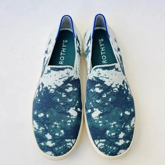 Rothy's Green Shibori slip on sneakers, Size 10