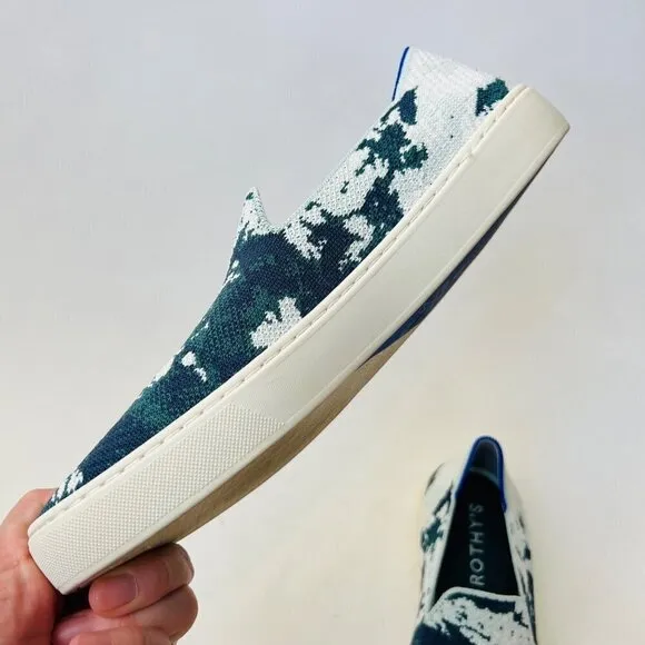 Rothy's Green Shibori slip on sneakers, Size 10