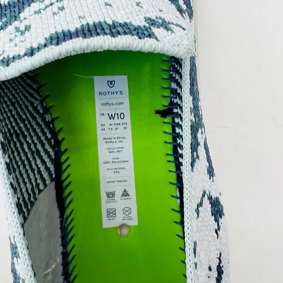Rothy's Green Shibori slip on sneakers, Size 10