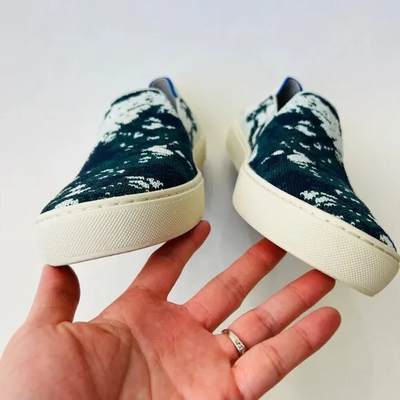 Rothy's Green Shibori slip on sneakers, Size 10