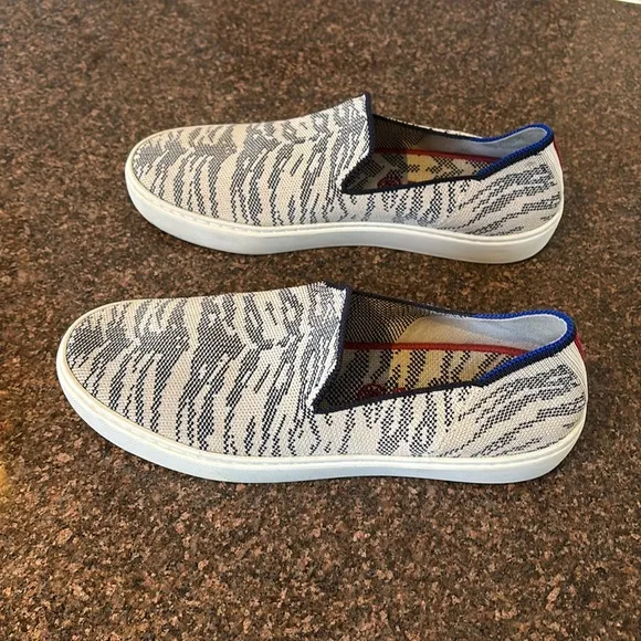 ROTHY’s LADIES MARITIME TIGER SLIP ON SNEAKERS-8.5-RETIRED