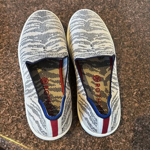 ROTHY’s LADIES MARITIME TIGER SLIP ON SNEAKERS-8.5-RETIRED
